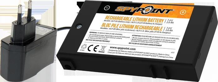 Bloc pile Rechargeable au lithium et Chargeur Spypoint
