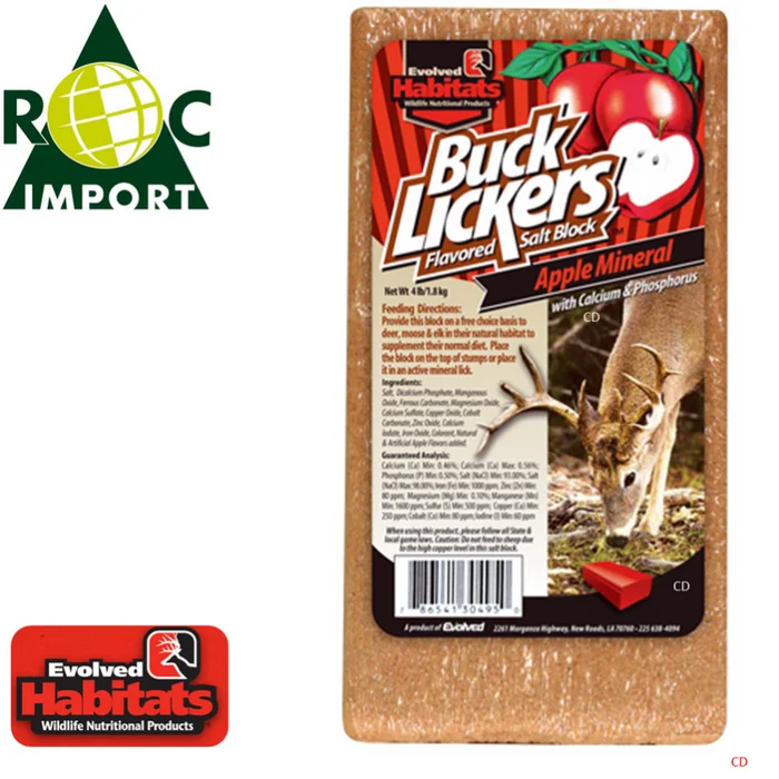 BLOCS MINERAUX BUCK LICKERS POMME 1KG800 EVOLVED HABITATS