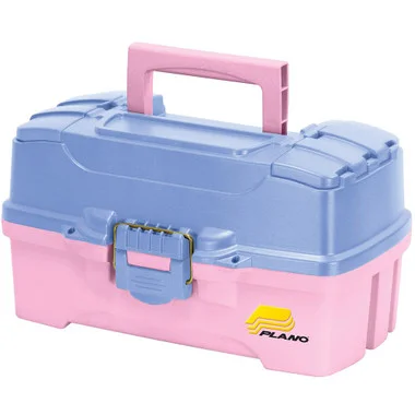 Boîte à pêche Plano à deux plateaux avec double accès supérieur – Pervenche/Rose