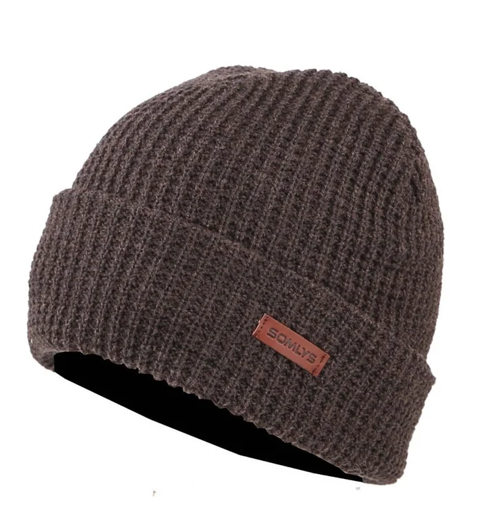 Bonnet acrylique/laine marron Somlys