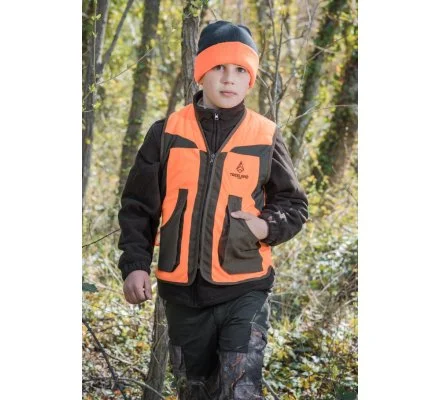 Bonnet réversible enfant kaki/ orange SOMLYS – Image 2
