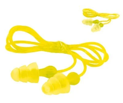Bouchons d’oreilless réutiliSables 3M™ e-a-r™ triflange avec cordelette vinyle