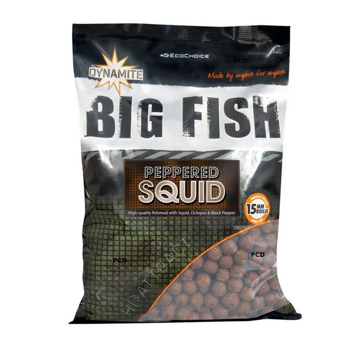 Bouillettes Dynamite Baits Peppered Squid Boilies 1KG