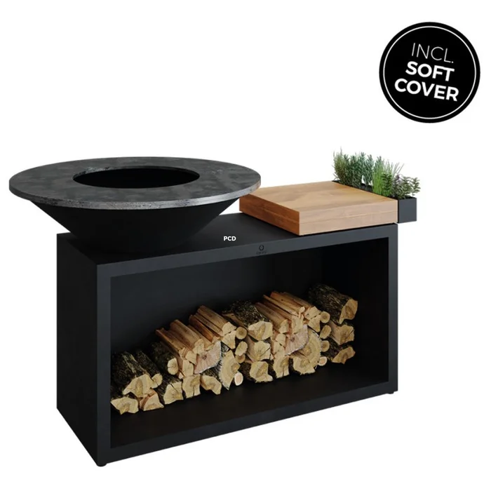 Braséro Plancha Ofyr Island Noir 100 Bois De Teck