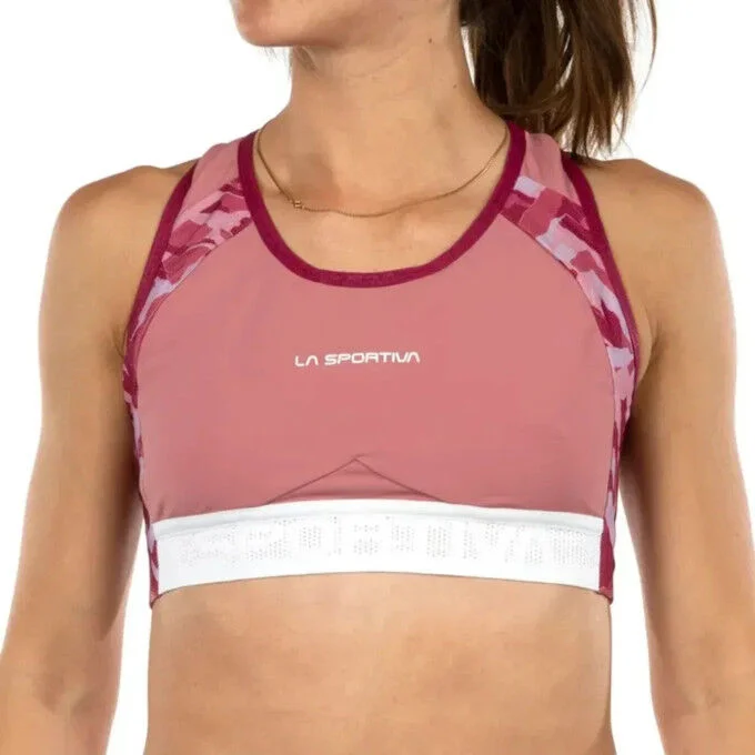 Brassiere de trail running femme La Sportiva Hover – Blush/Red Plum – Image 3