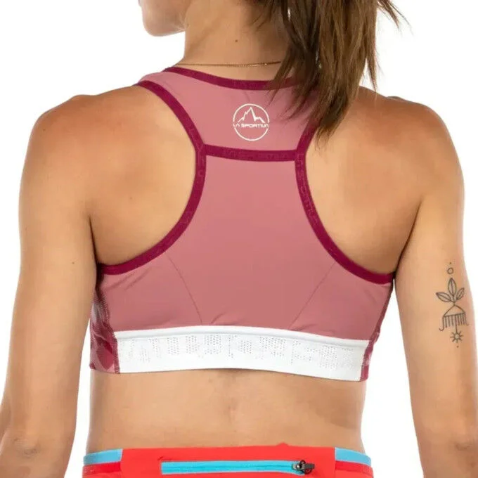Brassiere de trail running femme La Sportiva Hover – Blush/Red Plum – Image 4