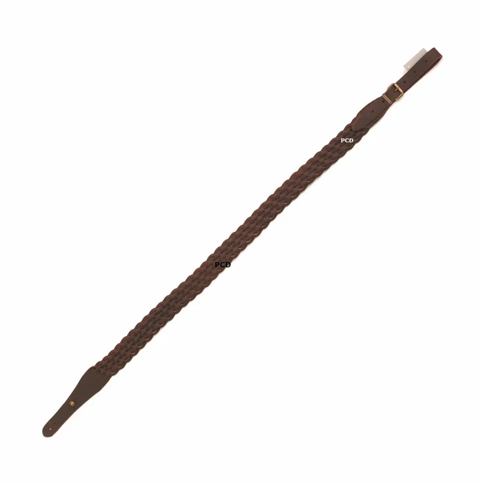 Bretelle Carabine Colombi Sports Cuir Vieilli Tressé 7 Brins 35mm