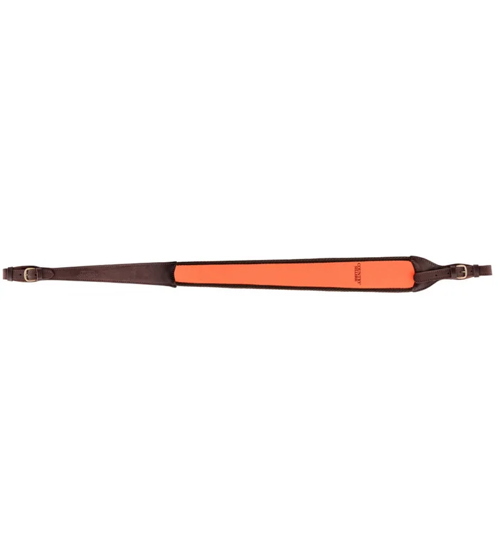 Bretelle carabine en cuir orange – Country Sellerie
