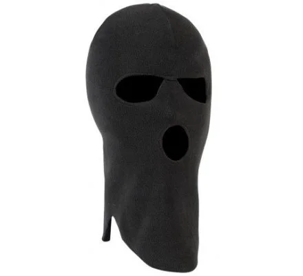 Cagoule polaire trois trous noir PERCUSSION