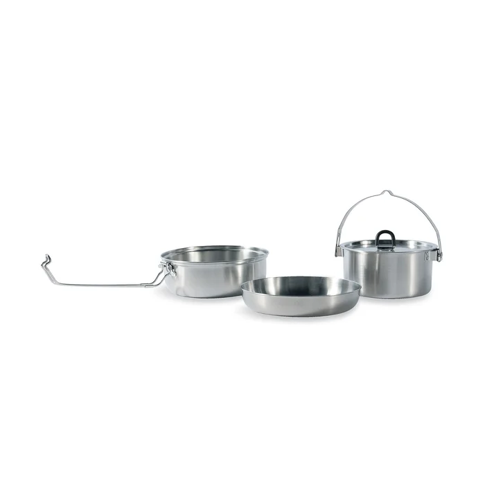 CAMP SET LARGE – Batterie de cuisine Tatonka – Casserole/Poêle/Bol – Acier inox