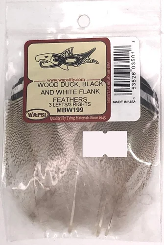 Canard branchu Wapsi – Plumes de flanc noires et blanches
