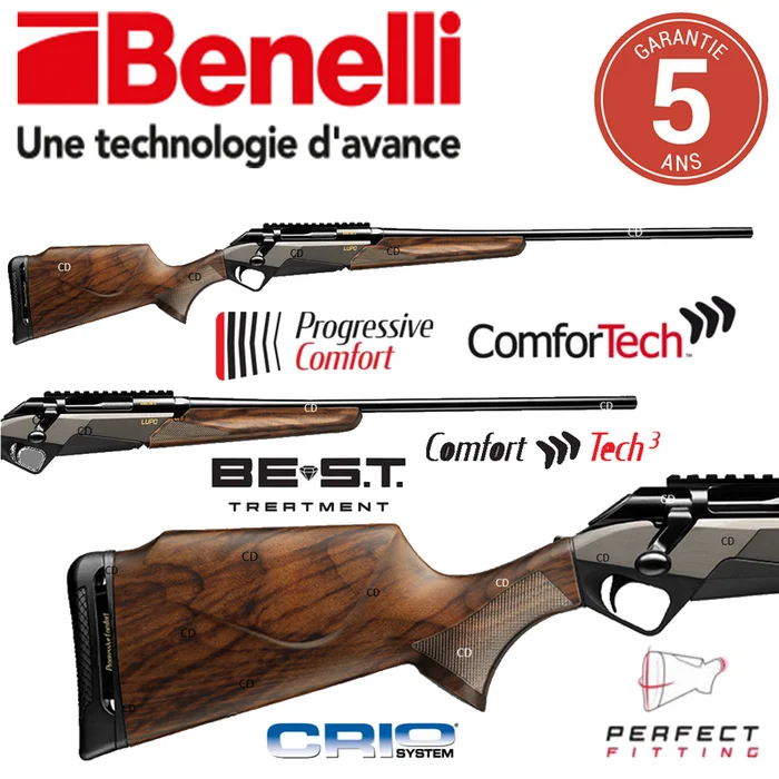 Carabine A Verrou Benelli Lupo BE.S.T. Bois Filetée