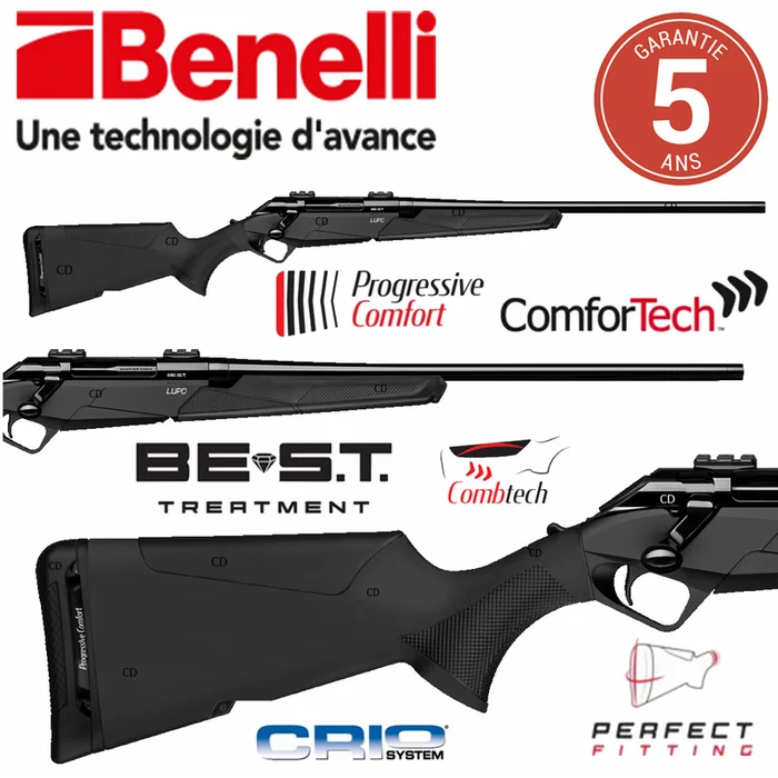 Carabine A Verrou Benelli Lupo BE.S.T. Synthétique Filetée