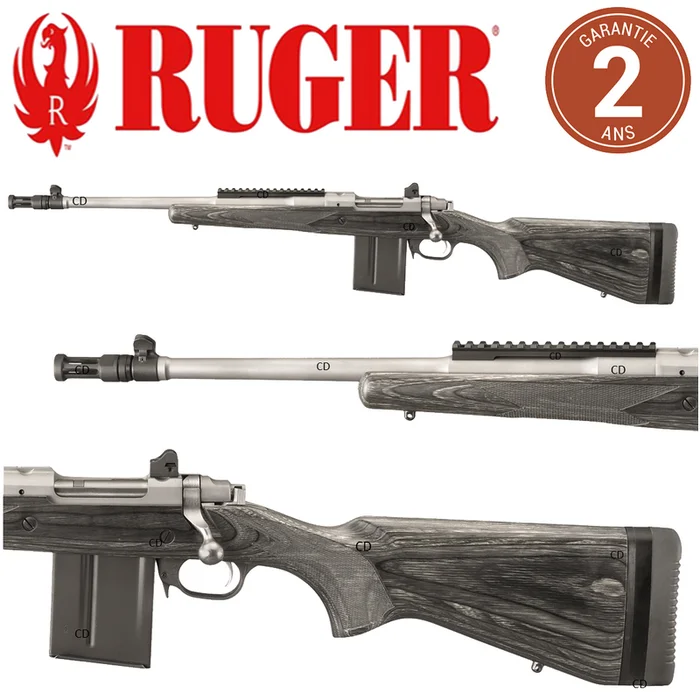 Carabine Ruger Scout Gaucher Inox 308 Win Avec Frein De Bouche