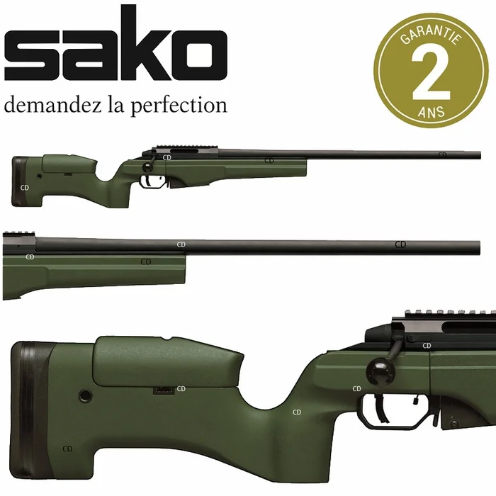 Carabine Sako TRG 22 Verte Filetée 308 Win Crosse Fixe