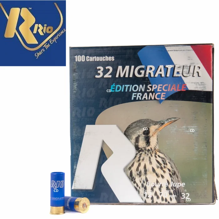 Cartouches Rio Migrateurs 12 /70 32g BJ En Pack De 100