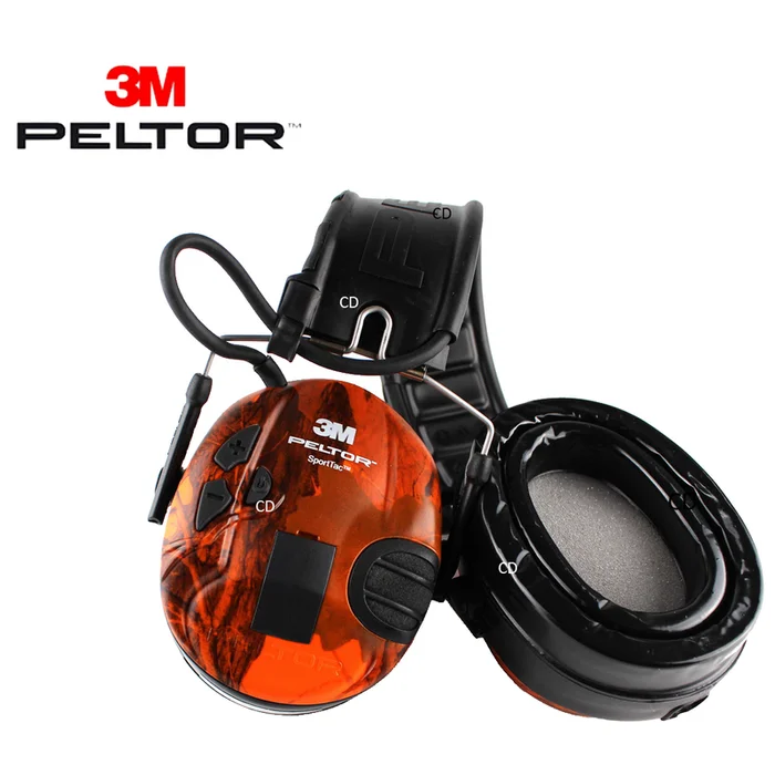 CASQUE ANTI BRUIT PELTOR 3M SPORTTAC + KIT GEL COQUILLES CAMO ORANGE