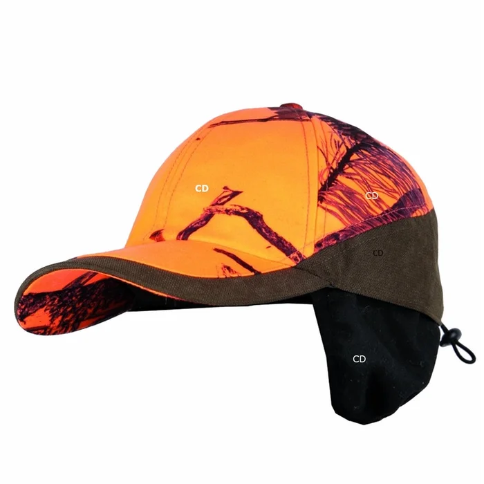 Casquette Homme Somlys Camo Orange 906C Avec Cache Oreilles