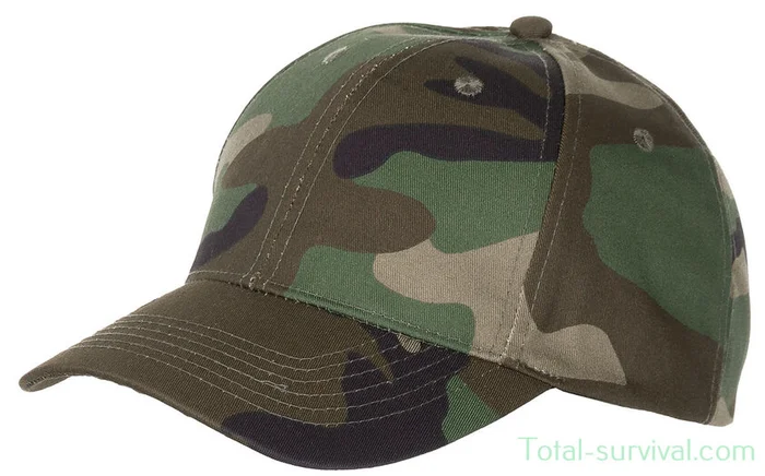 Casquette MFH US Baseball, woodland camo, réglable