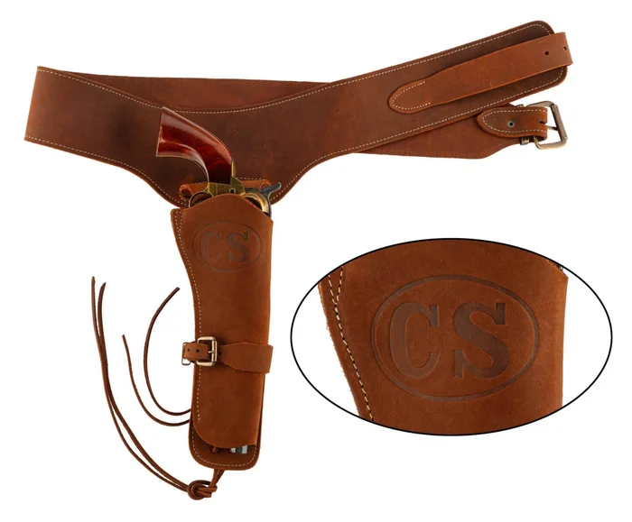 Ceinturon Confederation State – 110 cm – Marquage CS + holster.