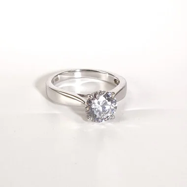 Charles Winston, argent sterling, zircon cubique, bague ronde de 2,00 ct