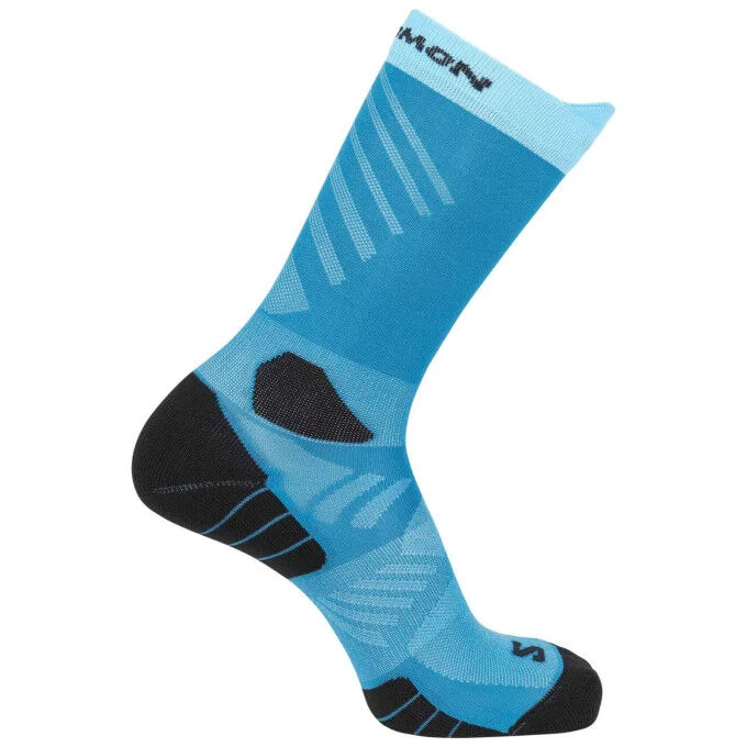 Chaussettes de trail running unisexes Salomon AERO CREW – Bleu Danube / Verseau