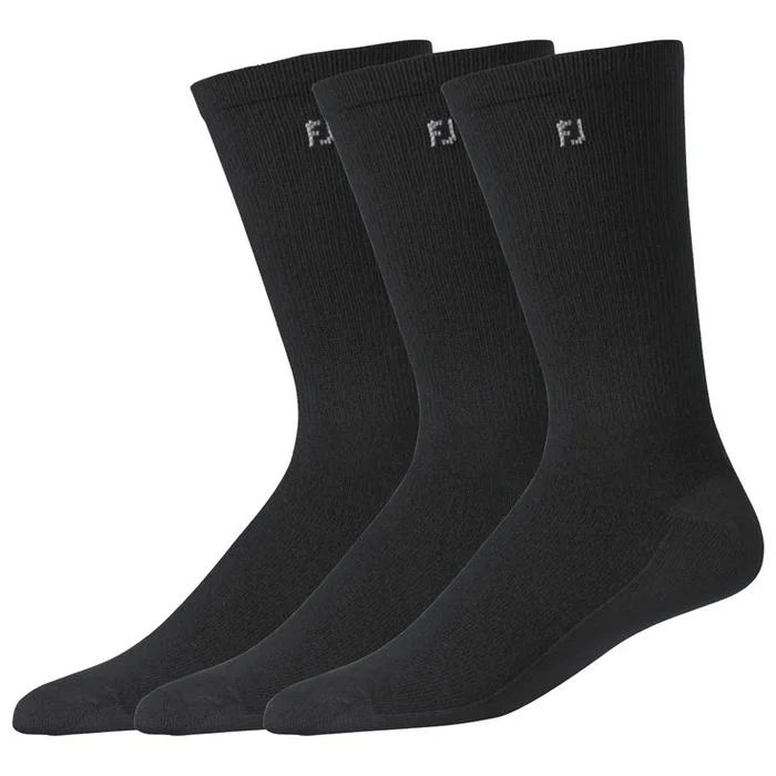 Chaussettes Footjoy ProDry LW Crew 3 Pairs Black