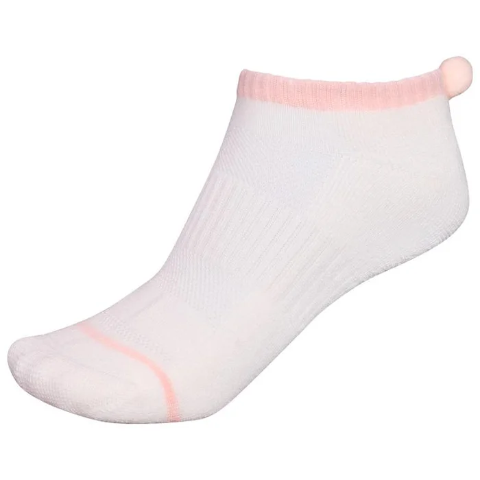 Chaussettes Footjoy Women Prodry Pom Pom White Pink