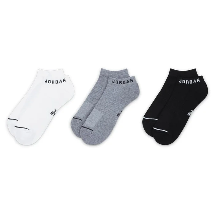Chaussettes Nike Jordan Socks No Show Everyday (3 pairs) White Black Grey