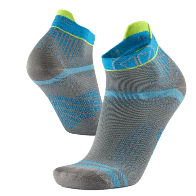 Chaussettes running SIDAS RUN FEEL – Gris / Turquoise – Image 2
