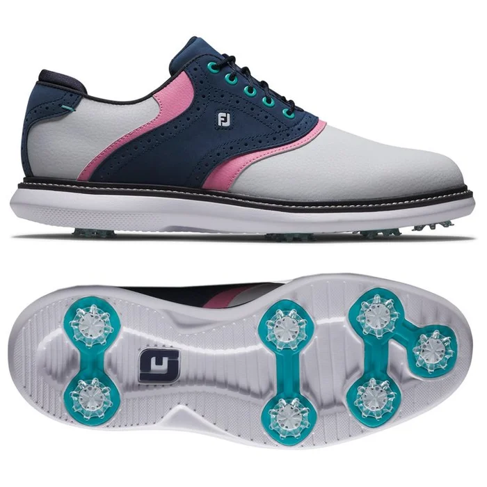 Chaussures avec crampons Footjoy Traditions White Navy Pink