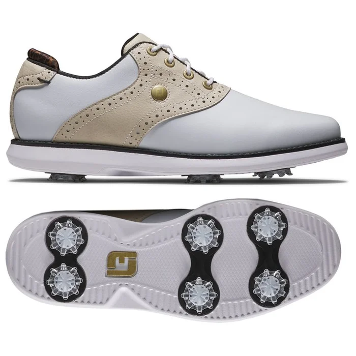 Chaussures avec crampons Footjoy Traditions Women White Tan Black