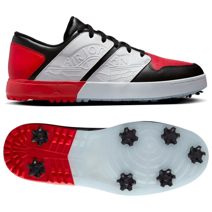 Chaussures avec crampons Nike Jordan Nu Retro 1 G Black White University Red Blue
