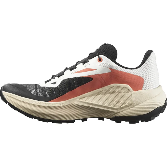 Chaussures de trail femme Salomon GENESIS – Corail fusion / Peche tendre / Noir – Image 2