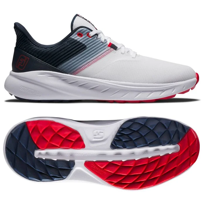 Chaussures sans crampons Footjoy Flex White Navy Red