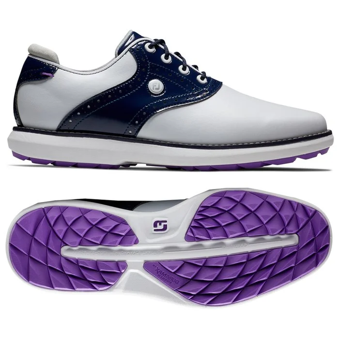 Chaussures sans crampons Footjoy Women&rsquo;s Traditions Spikeless White Navy