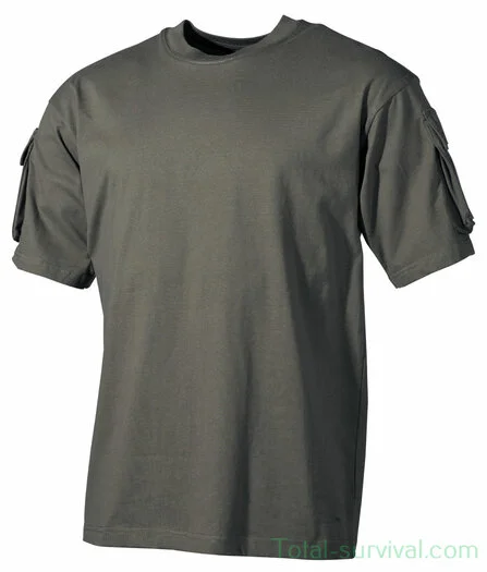 Chemise à manches court US avec poches sur les manches, OD vert