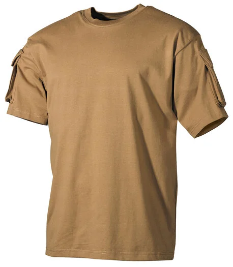 Chemise à manches court US MFH avec poches sur les manches, coyote tan