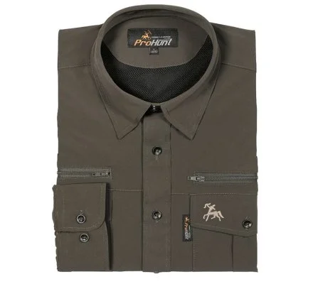 Chemise à manches longues Anti-tique kaki VERNEY CARRON