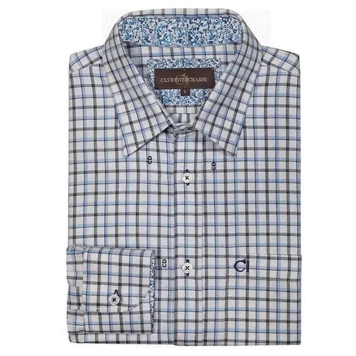 Chemise Homme Club Interchasse Nolan Bleu Et Vert