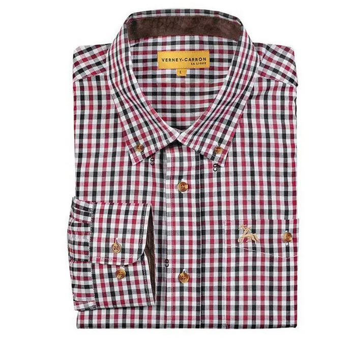 Chemise Homme Verney Carron Valencay A Carreaux Noir /Rouge