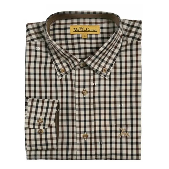 Chemise Homme Verney Carron Vivien A Carreaux Marron /Noir