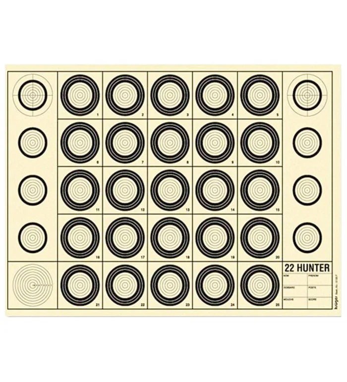 Cible Benchrest 22 Hunter 42 x 29,7 cm (A3)