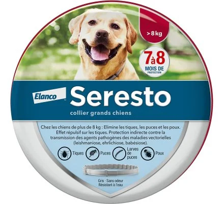 Collier anti-parasites grands chiens SERESTO