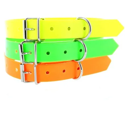 Collier jaune fluo en PVC – Image 2