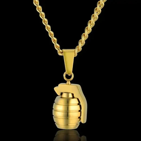 COLLIER MILITAIRE – GRENADE (OR)