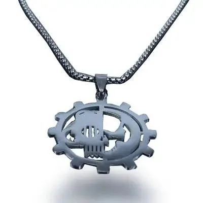 COLLIER MILITAIRE ENGRENAGE (ACIER INOXYDABLE)