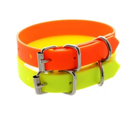 Collier PVC petit chien orange fluo – Image 2
