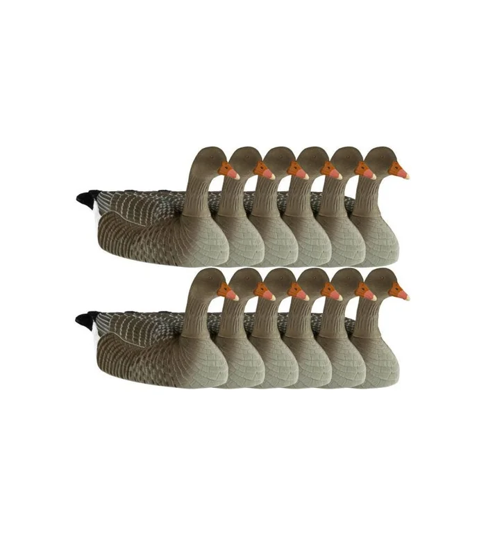Coquille d&rsquo;oie cendrée floquée active x12