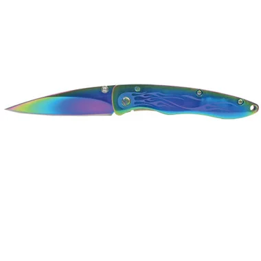 Couteau Flammes Arc-en-ciel de 6,75 pouces